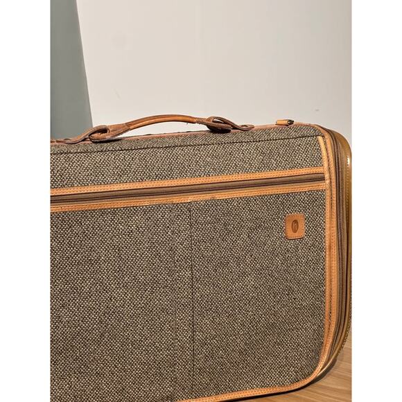 Vintage Hartmann Tweed & Leather Garment Bag - RARE Design 23x16x7 - Picture 2 of 10